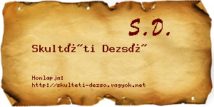 Skultéti Dezső névjegykártya